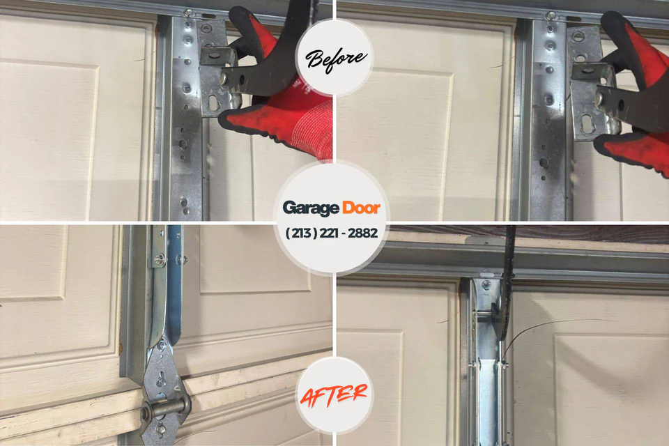 Before and after: garage door repair Maben, MS